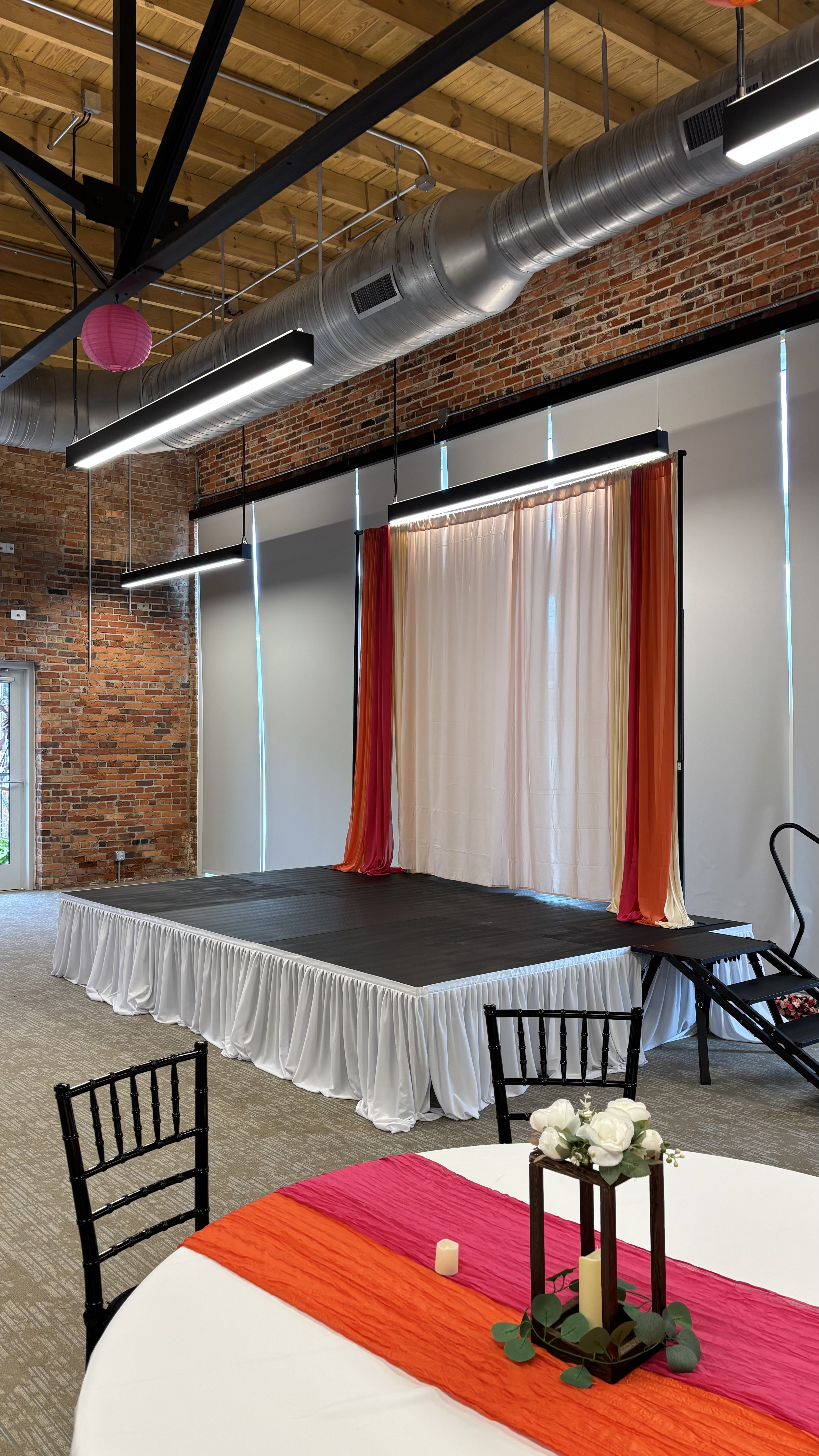 8x12 stage at an outdoor backyard birthday party Charlotte NC