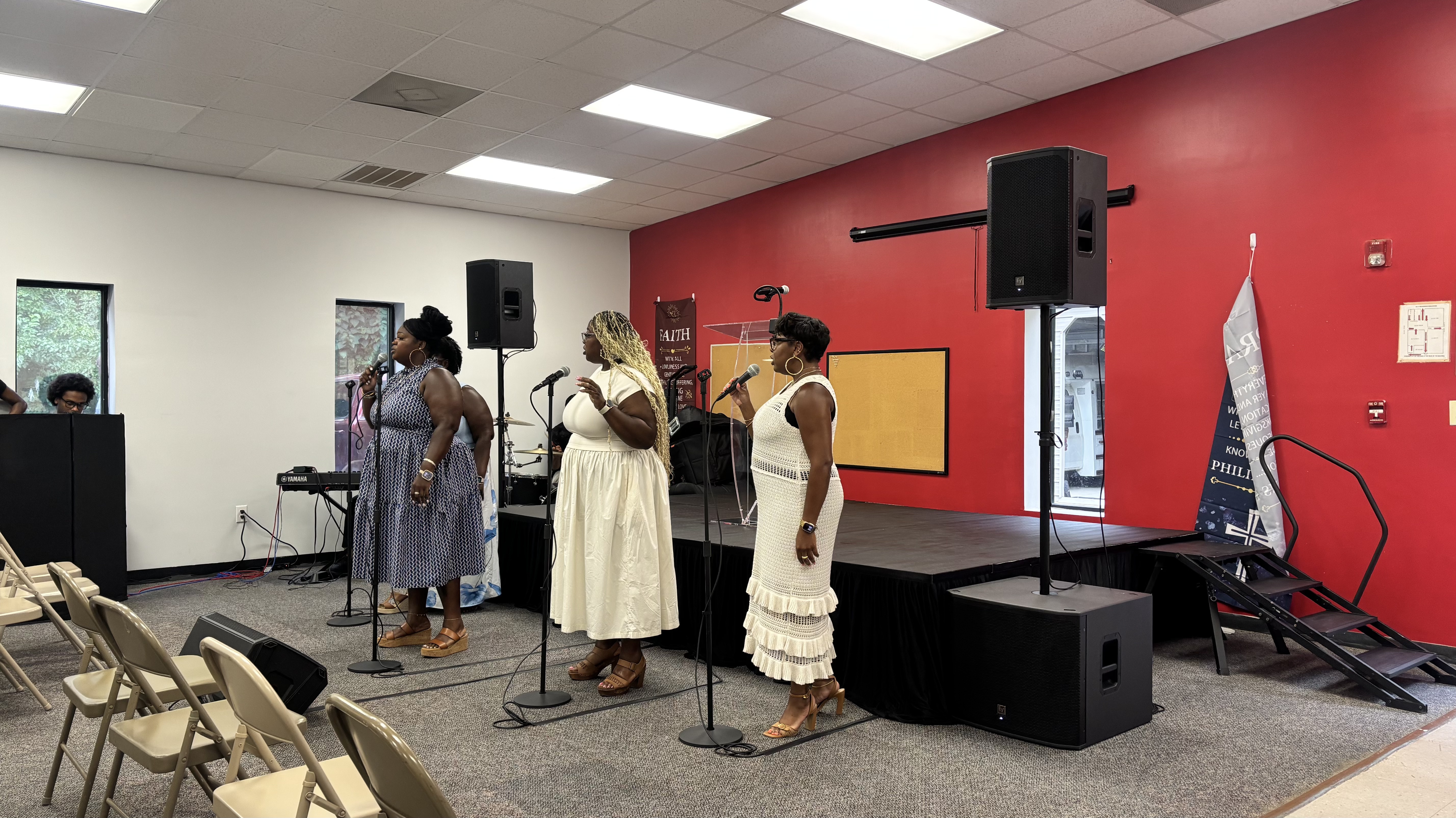 8x12 stage at a worship service in Charlotte NC