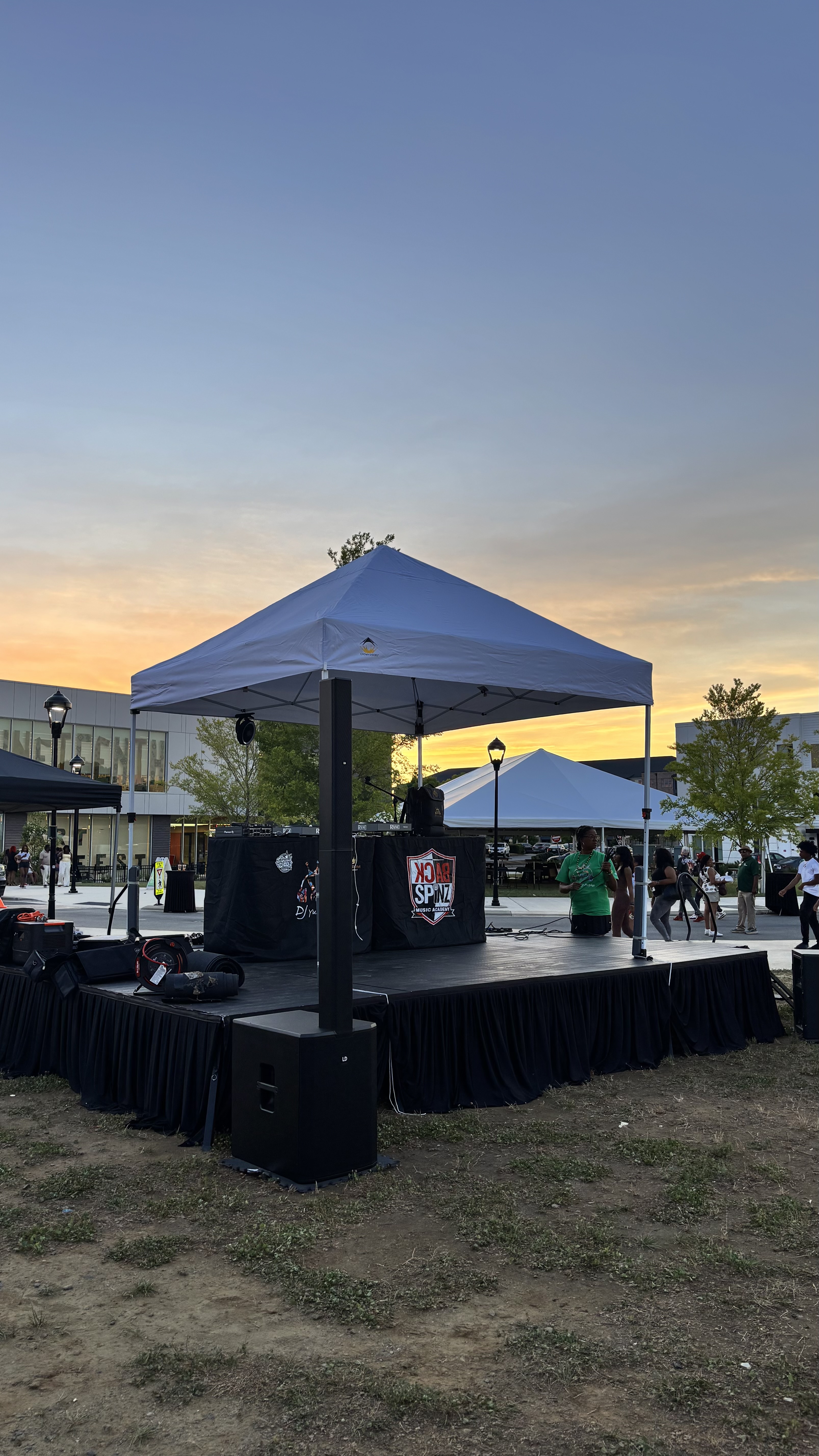 DJ stage rental at a University City block party in Charlotte NC