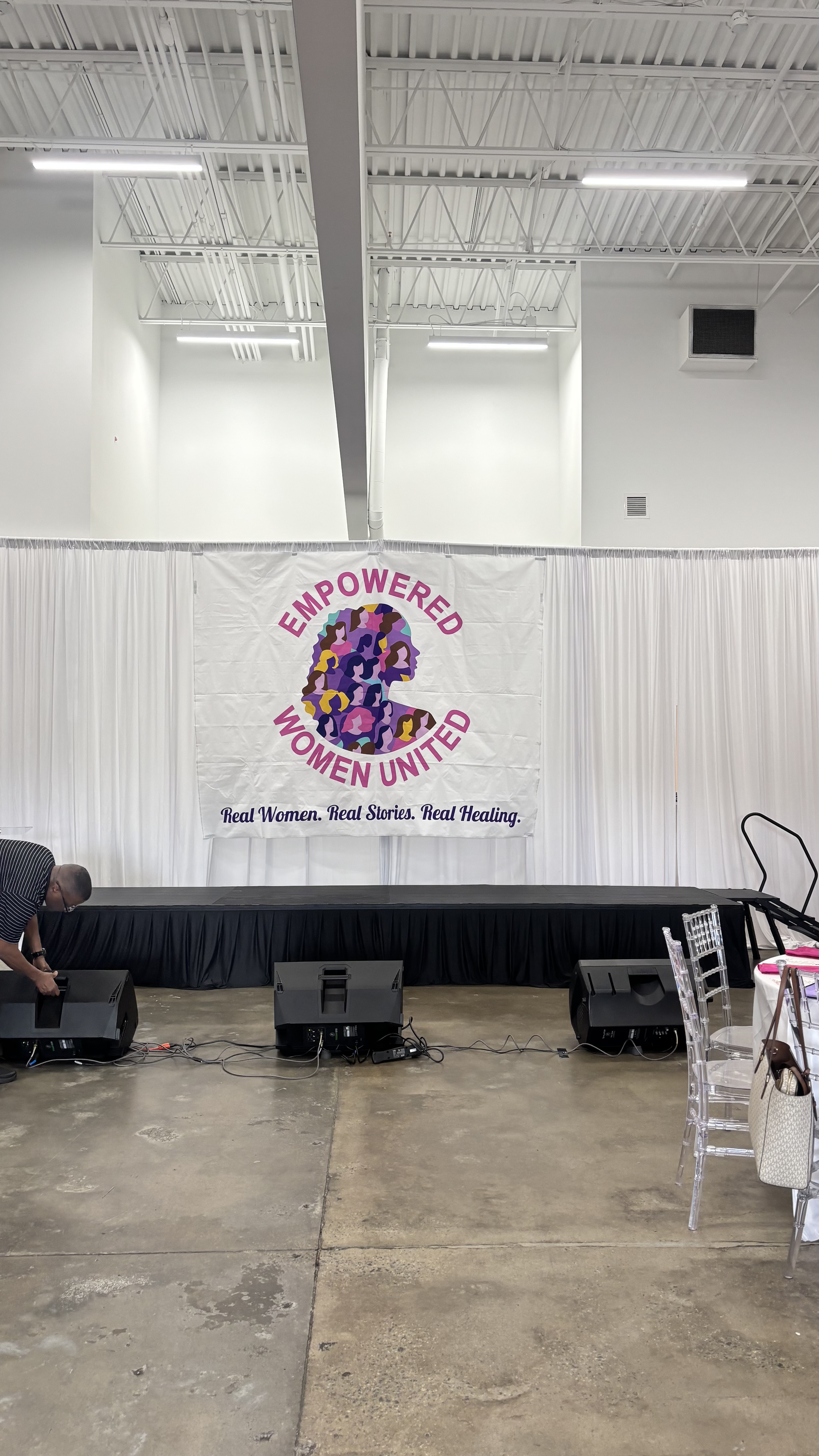 Indoor conference staging NoDa Charlotte NC
