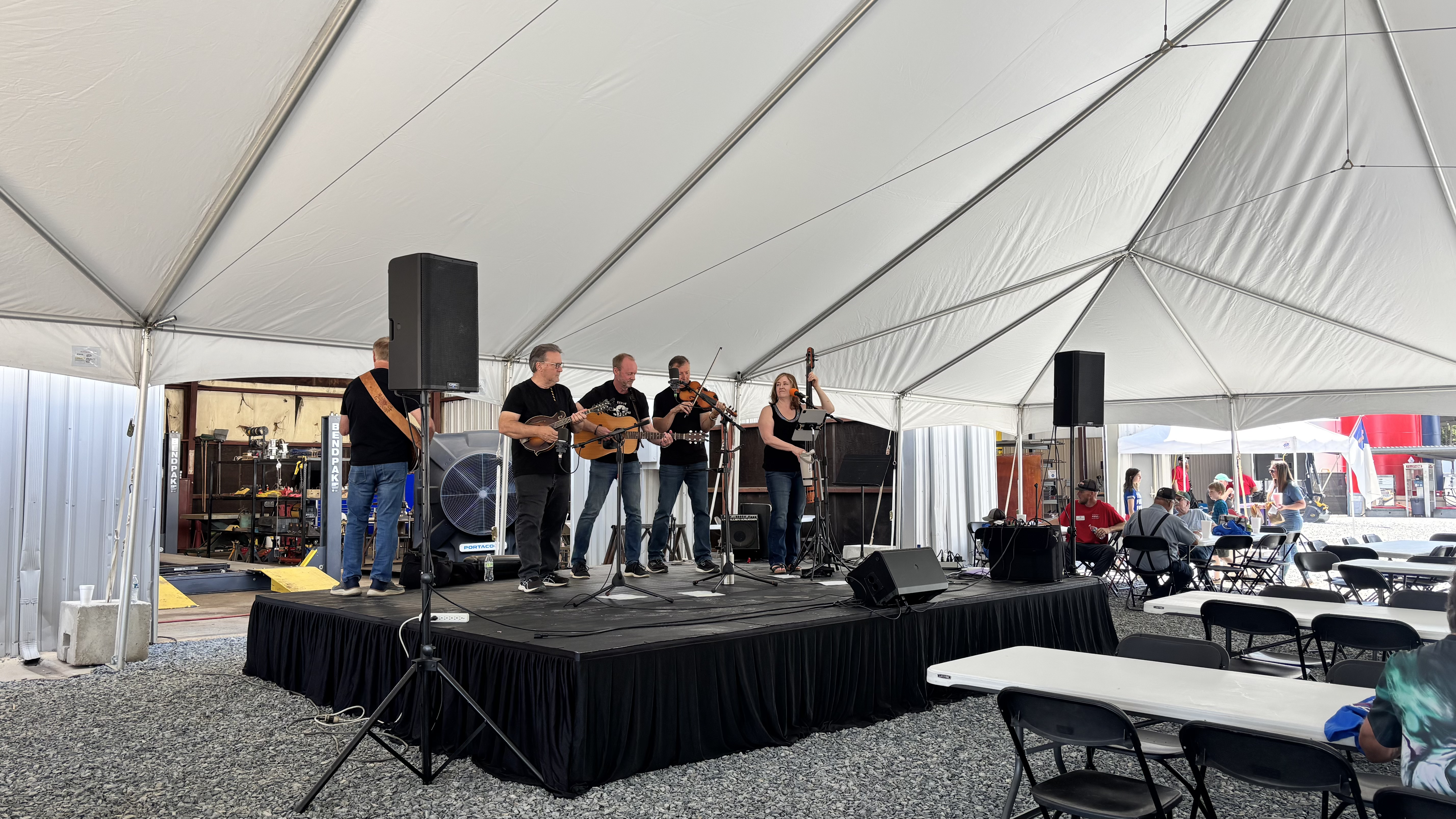 12x16 stage rental example at an outdoor birthday party Monroe NC