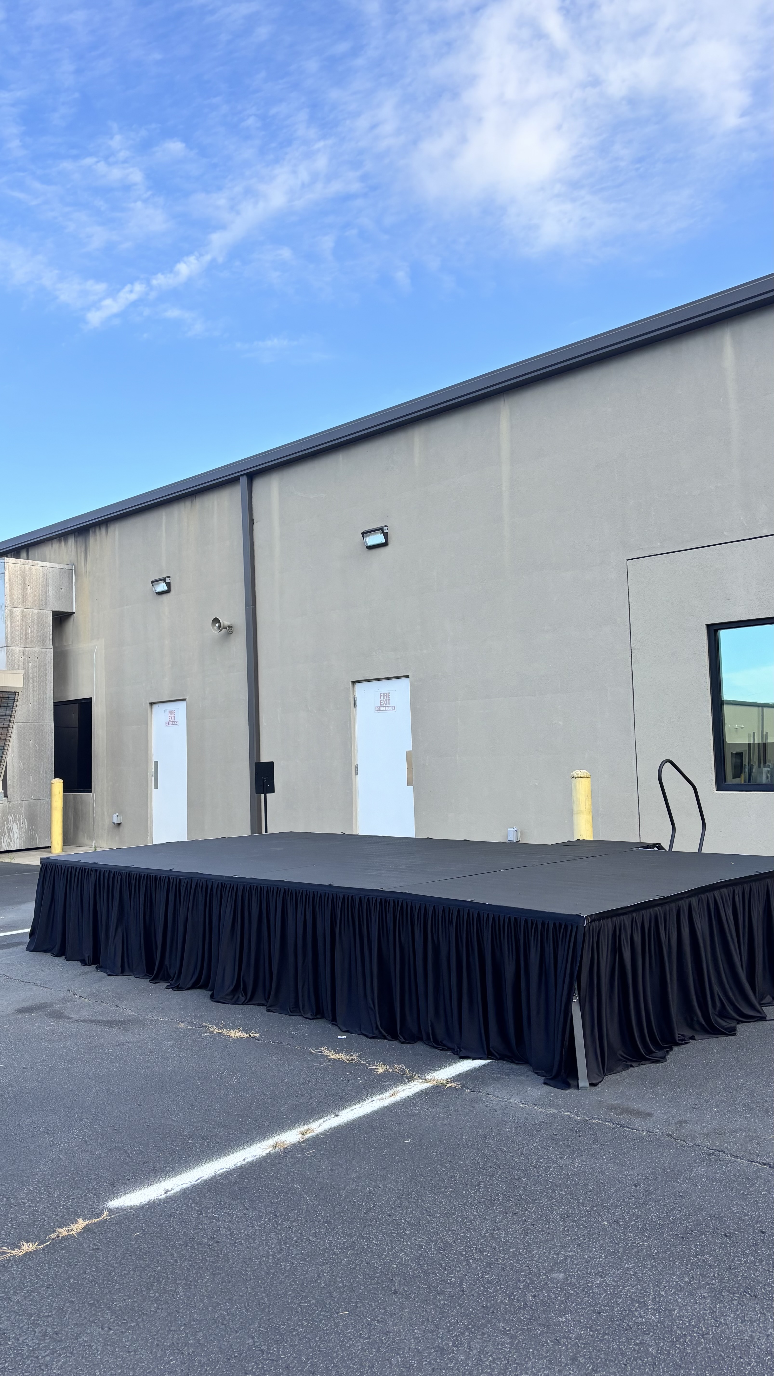 Portable stage rental for a corporate event South End Charlotte