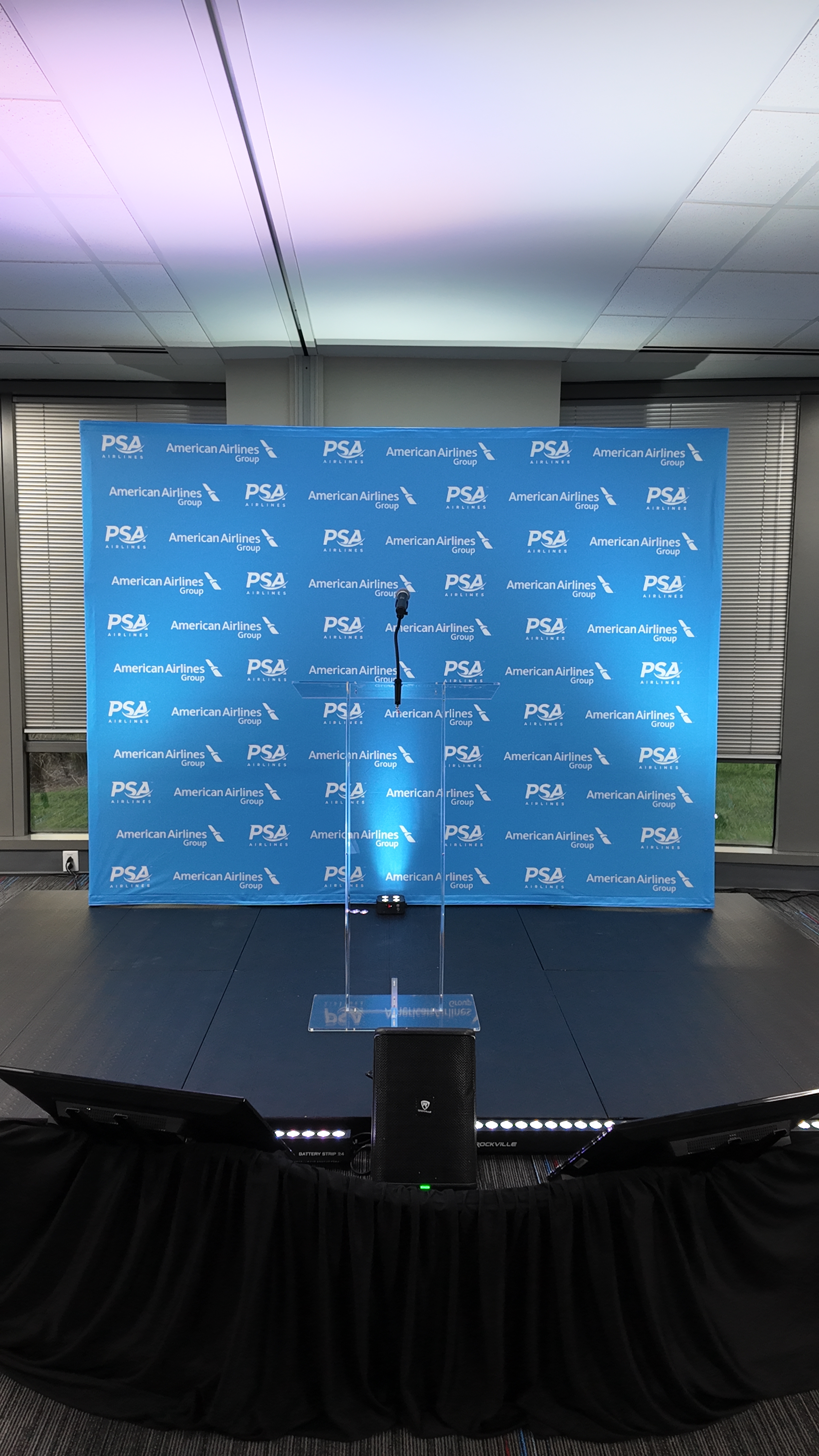 Stage with podium at corporate event Charlotte