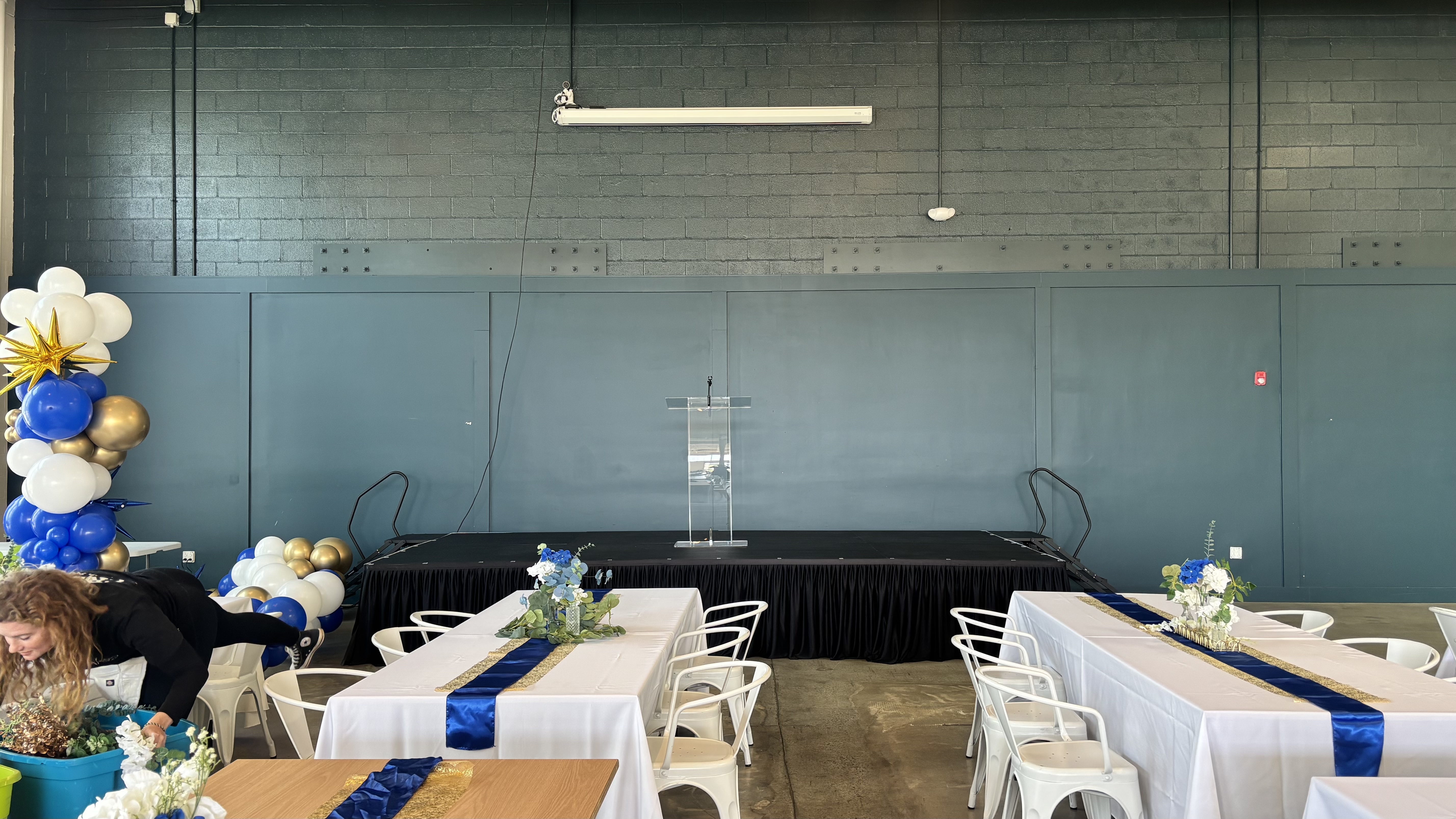 Stage with stairs and podium NoDa Charlotte