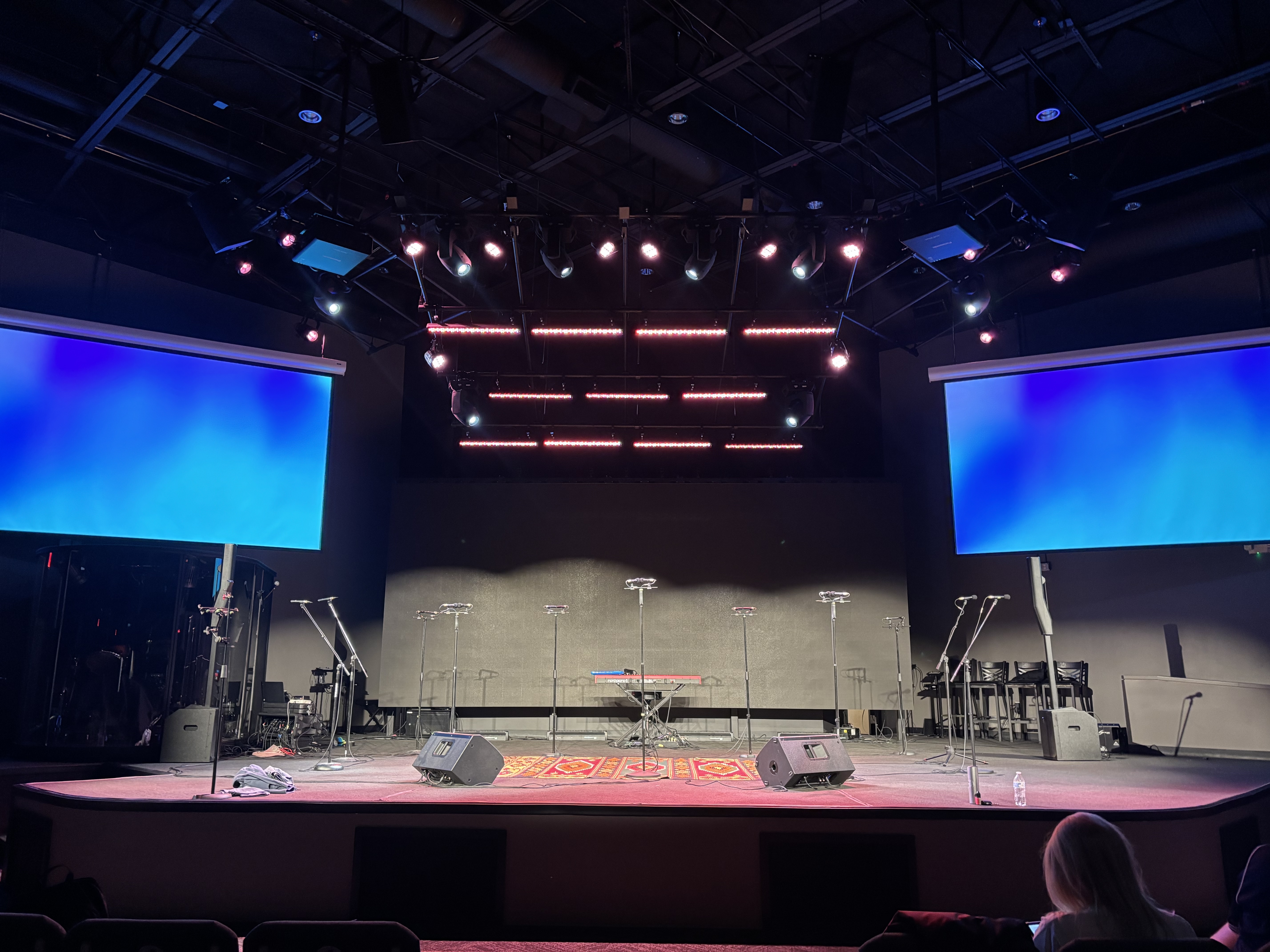 Professional sound system and speaker rental setup at a Charlotte NC event