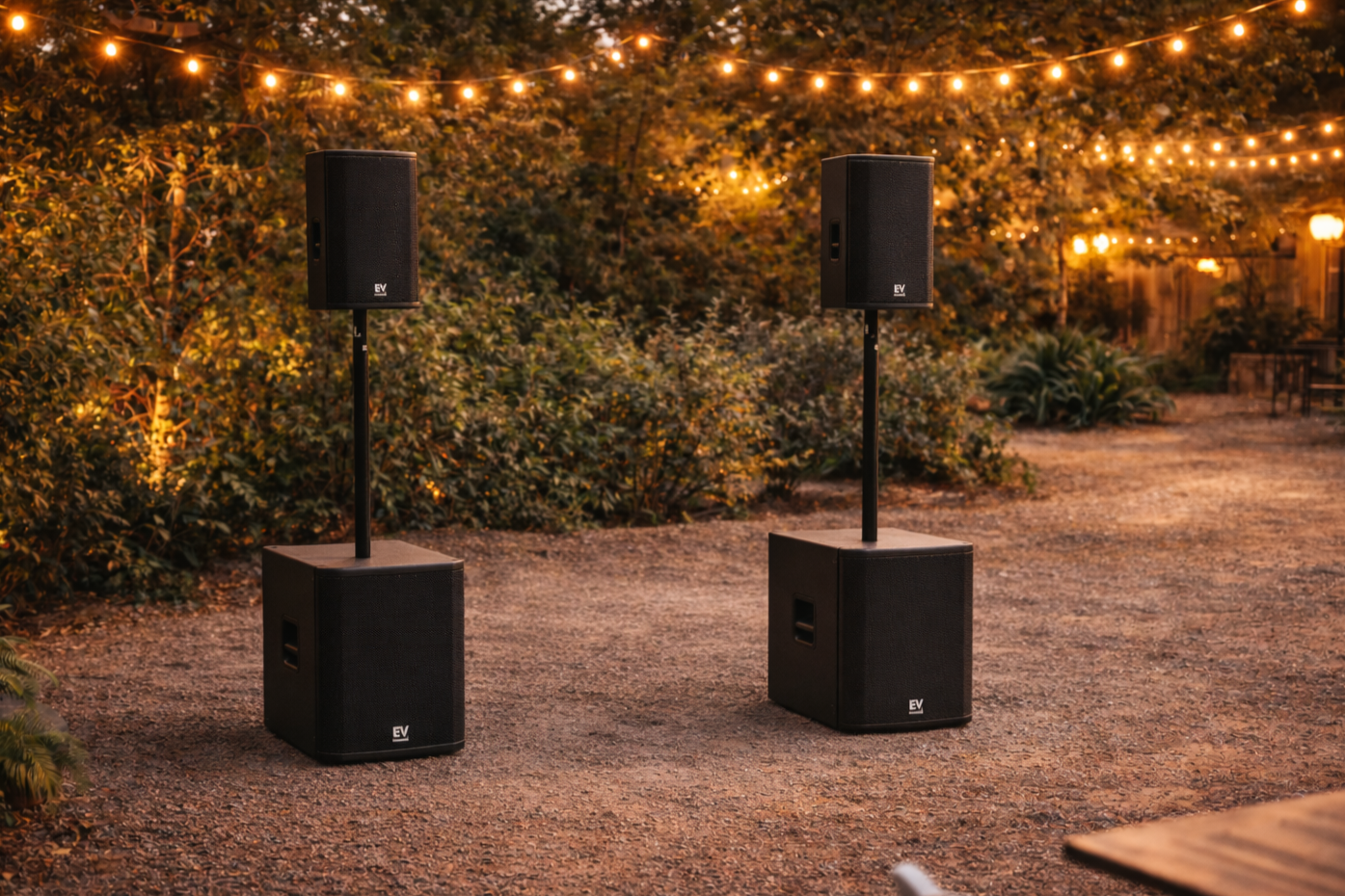 Professional PA sound system rental for an outdoor Charlotte NC event
